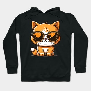 Cat wearing sunglasses cool Hoodie